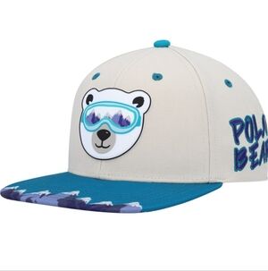 Explore by Lids Polar Bear Mountain Snapback Flat Bill Hat Adjustable Youth Cap